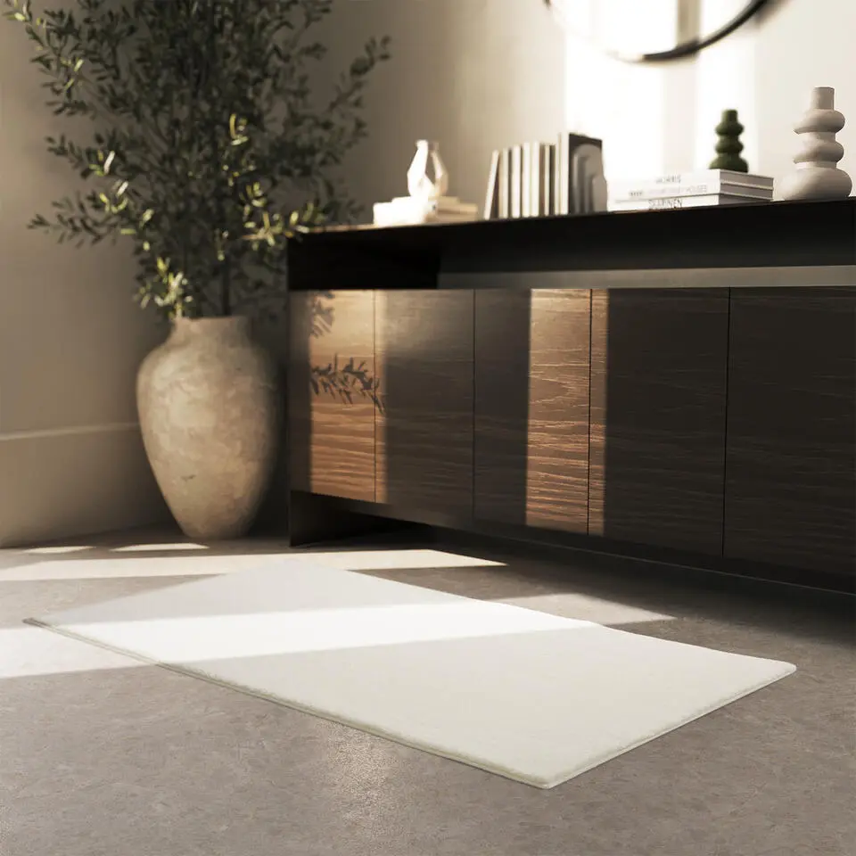 tectake? Kortpolig vloerkleed Soft Zone 80 x 150 cm - Cr&egrave;me