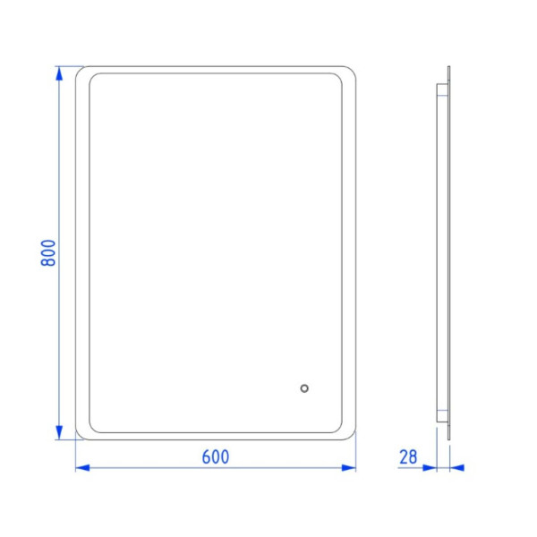 Lustro łazienkowe VIBE 60x80 cm z oświetleniem LED i matą gr