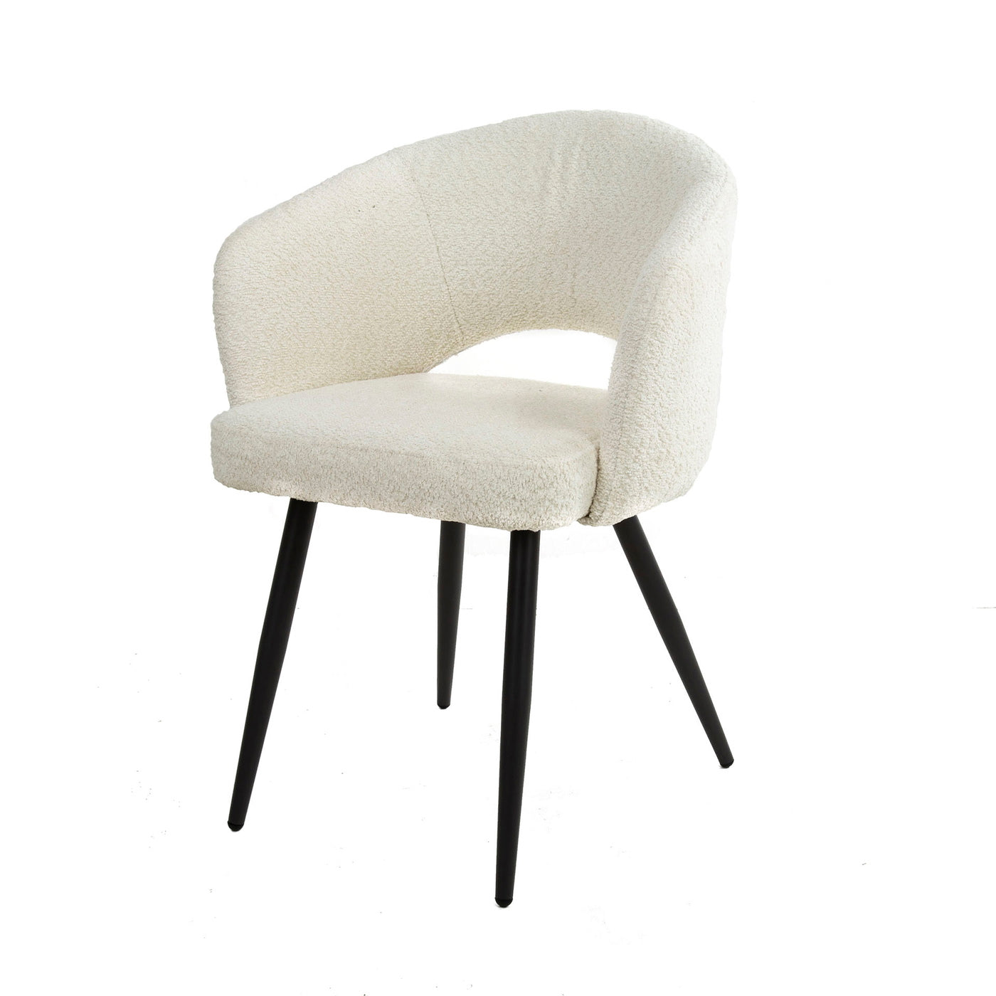Giga Meubel Eetkamerstoel Salon Tissee - Wit Bouclé - Set van 2