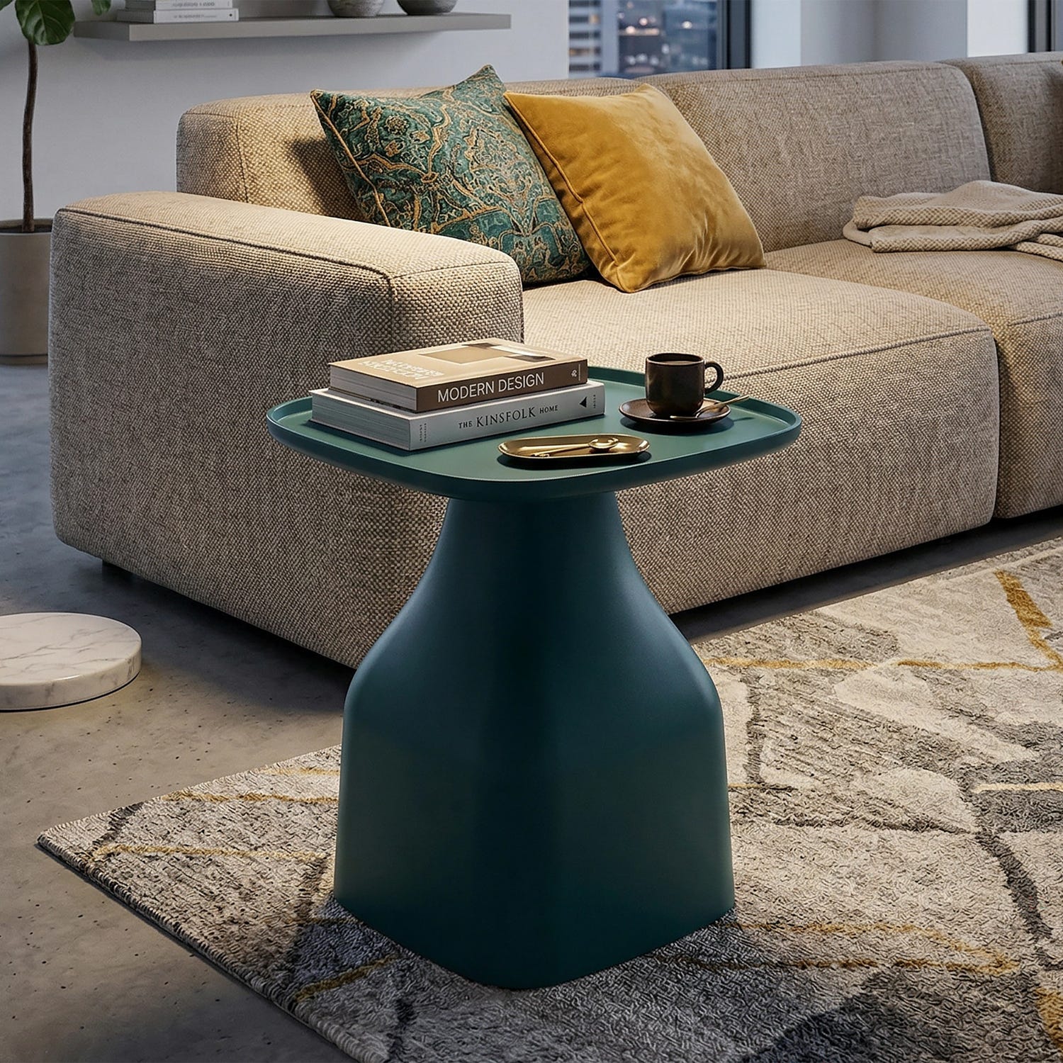 Tavolino Gea blu 50 cm Mauro Ferretti