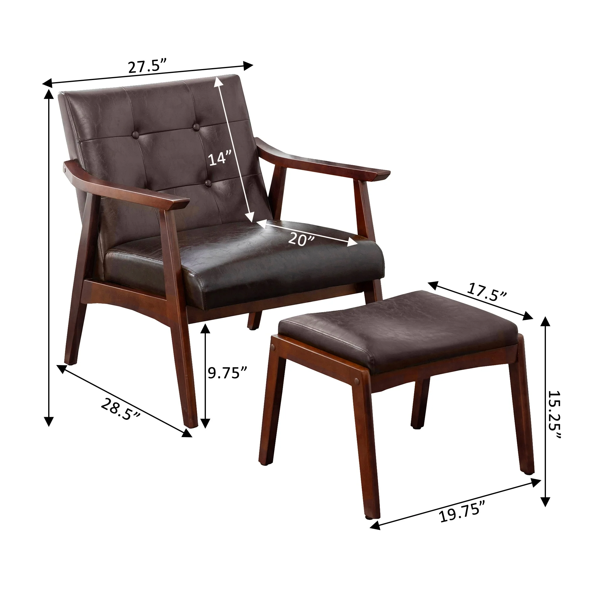 Convenience Concepts Take a Seat Natalie Accent Chair and Ottoman Set