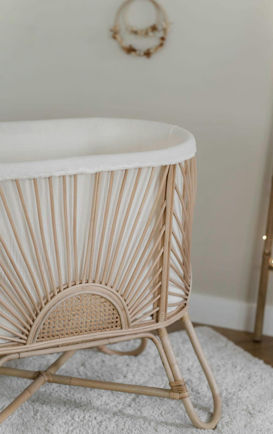 Flores - Berceau bébé en rotin naturel et cannage