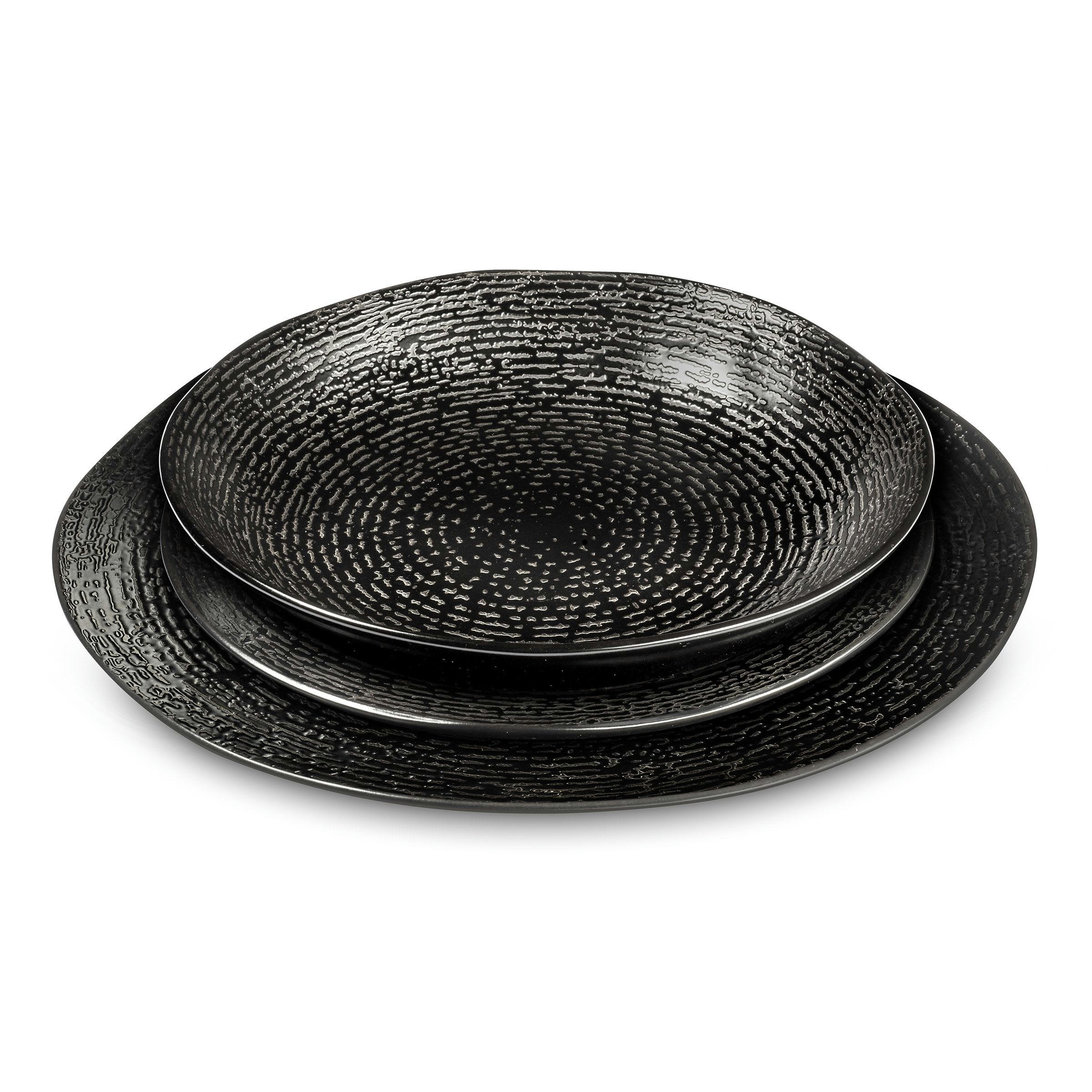 MATRIX - Service vaisselle en Grès Noir