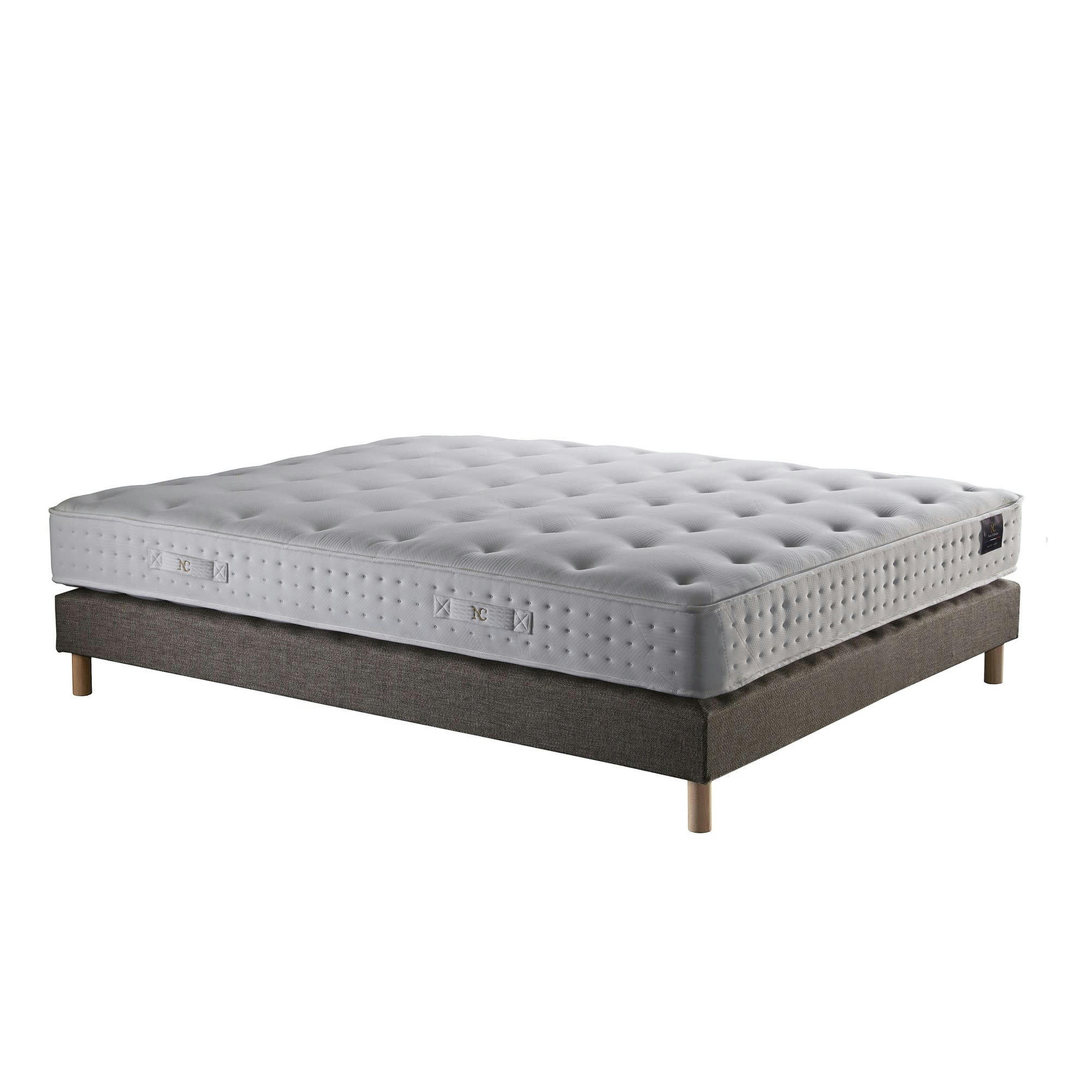 CLARTE - Ensemble Matelas latex naturel + Sommier Camel 160x200