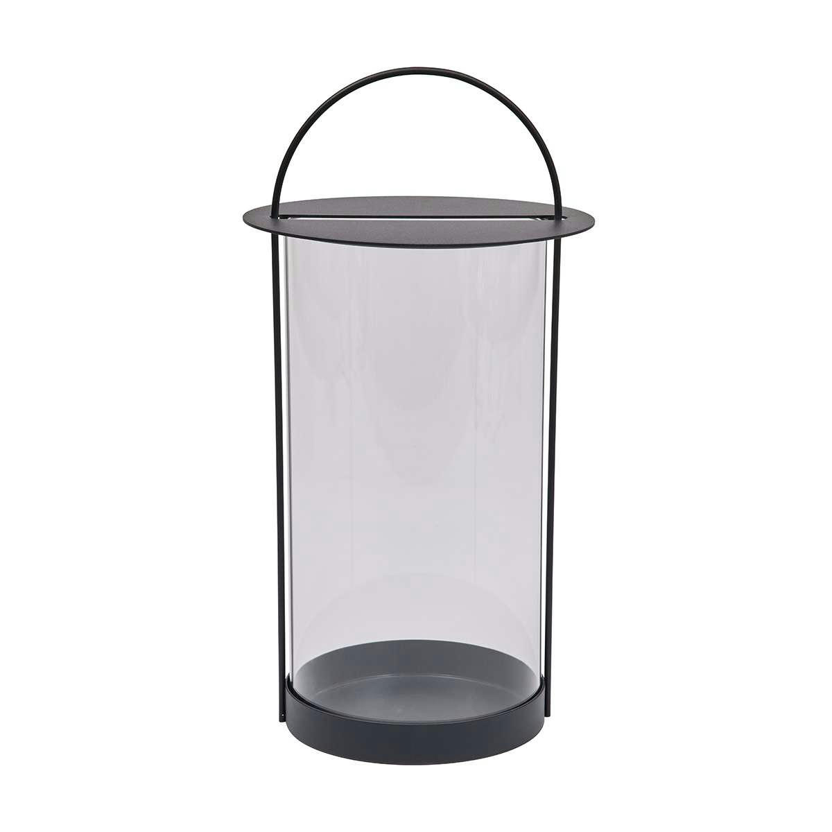 MAKI - Lanterne noir en métal et en verre Ø25xH48cm