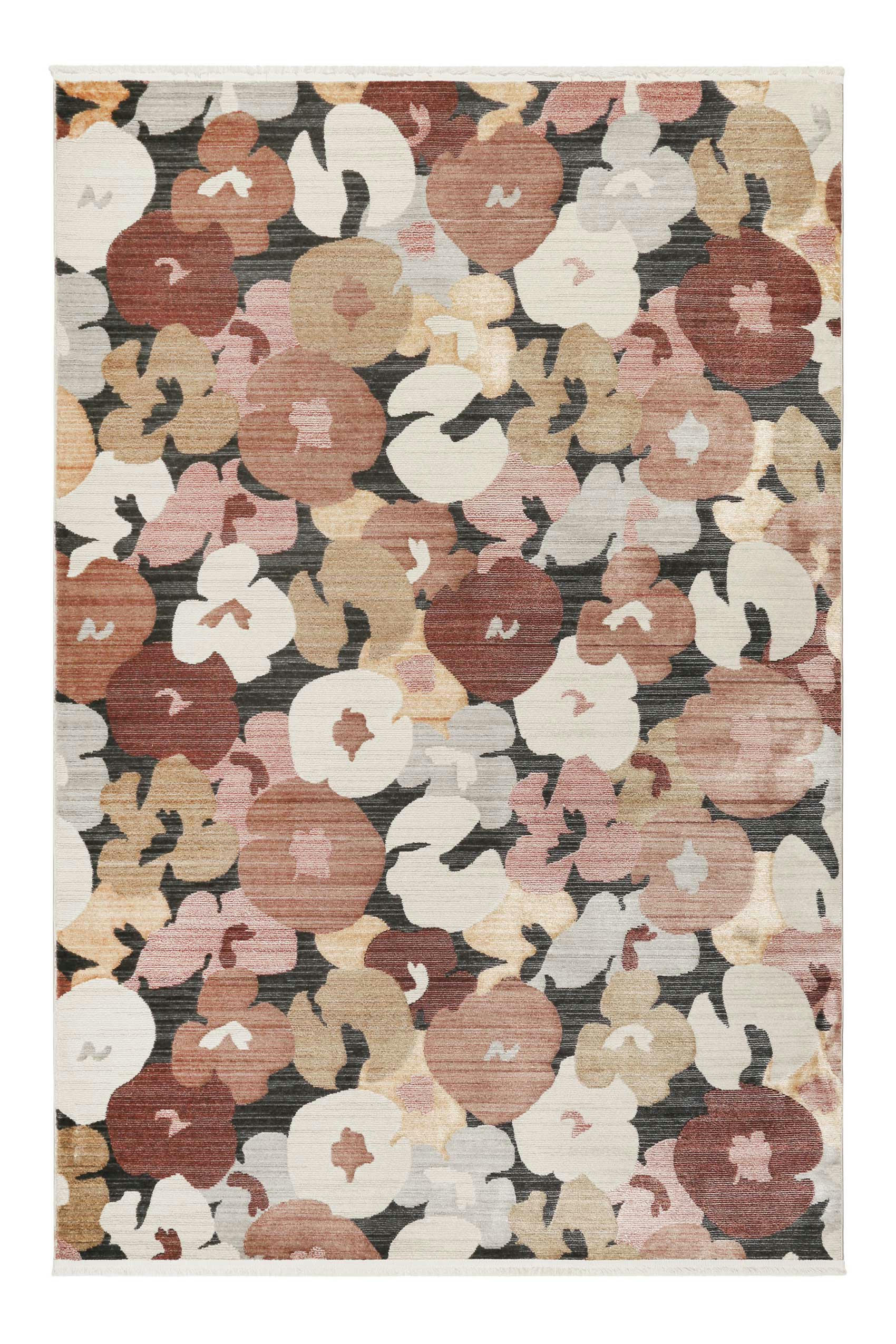 AGNETA - Tapis motif floral vintage tons chauds 160x225