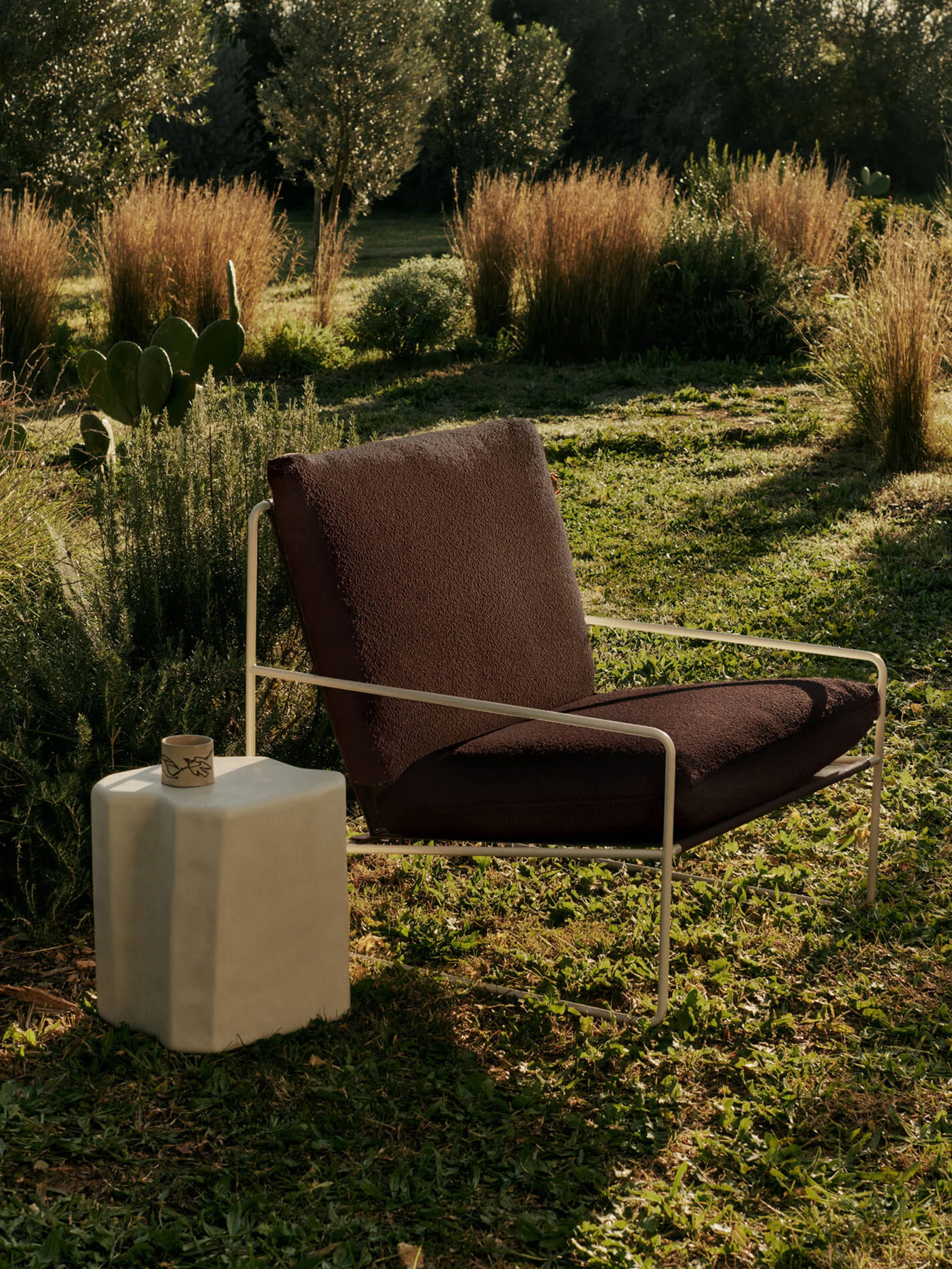 Bouclé-Garten-Loungesessel Desert