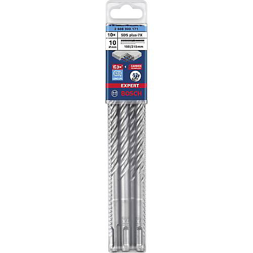 10 forets béton pour perforateur SDS-Plus 7X 10 x 150 x 215mm - BOSCH EXPERT - 2608900171