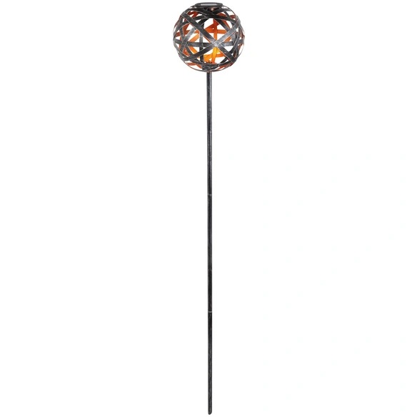 LED-Solarkugelleuchte »Bernike«, Ø: 18 cm, mit Erdspieß, silberfarben, inkl. Dämmerungssensor