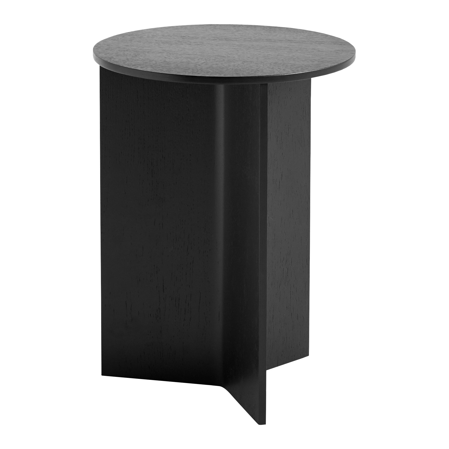 HAY Slit Table Wood Round Bijzettafel - Ø 35 cm - Zwart