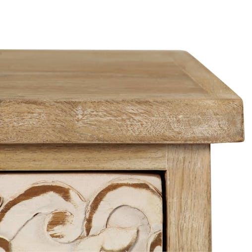 NNEVL Bedside Table Solid Mango Wood 40x30x50 cm