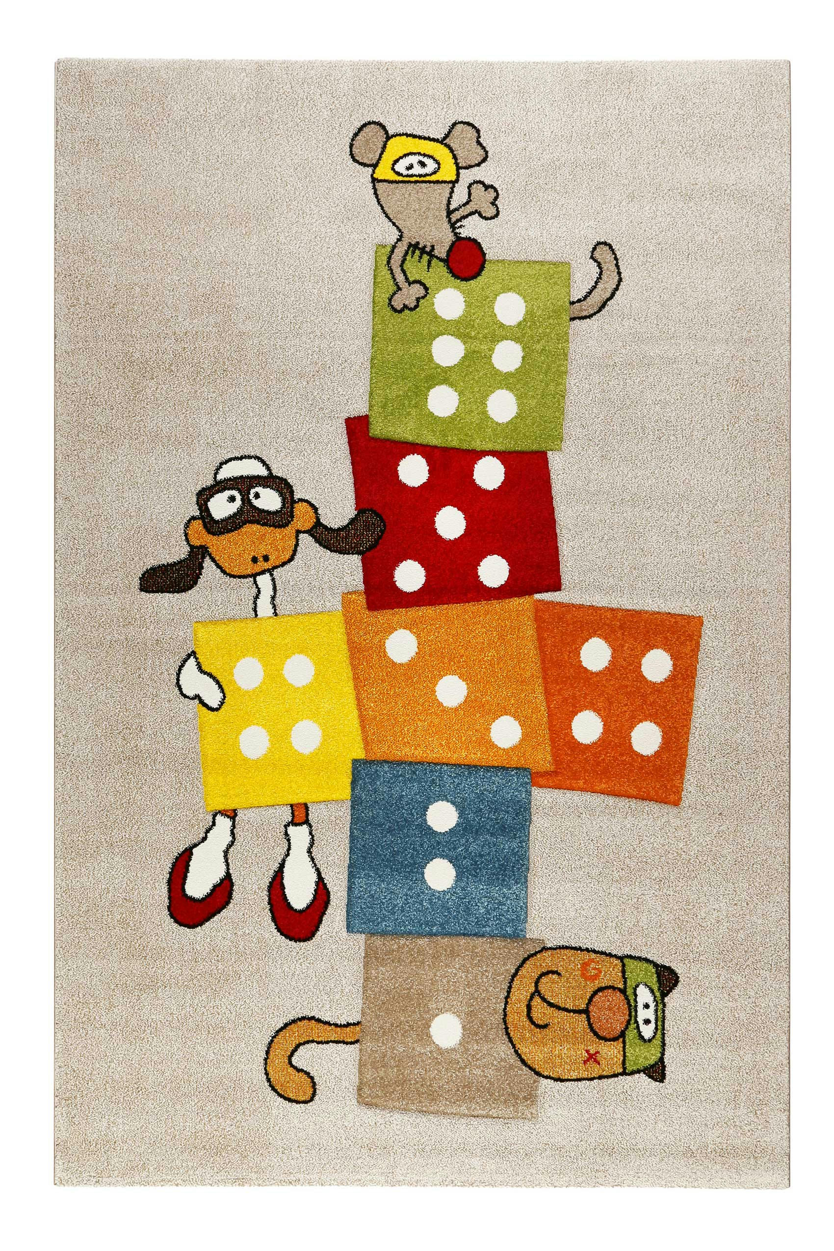 BANDIDOLEROS - Tapis marelle enfant motif animaux multicolore 133x200