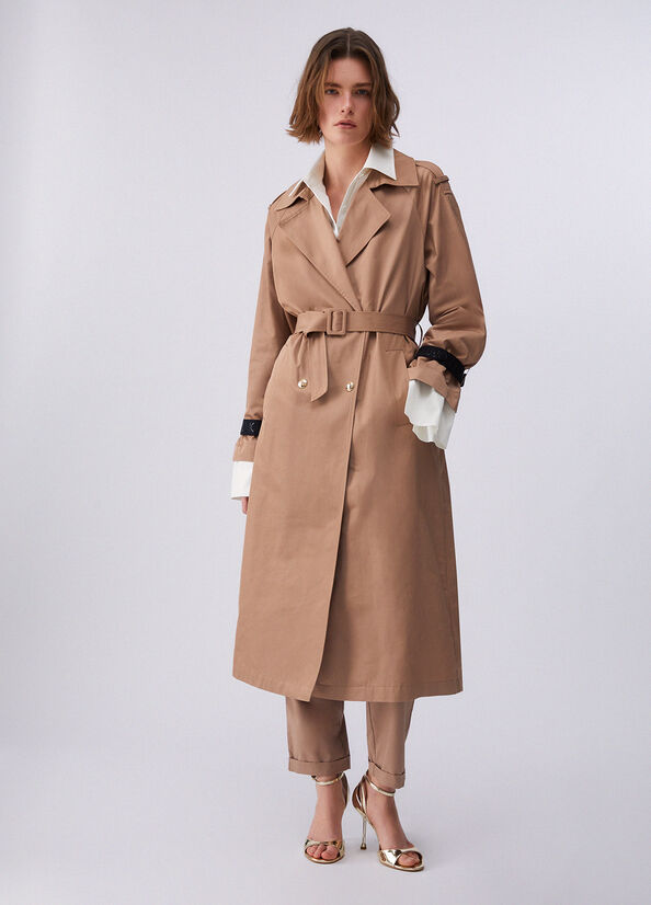 Trench lungo con cintura