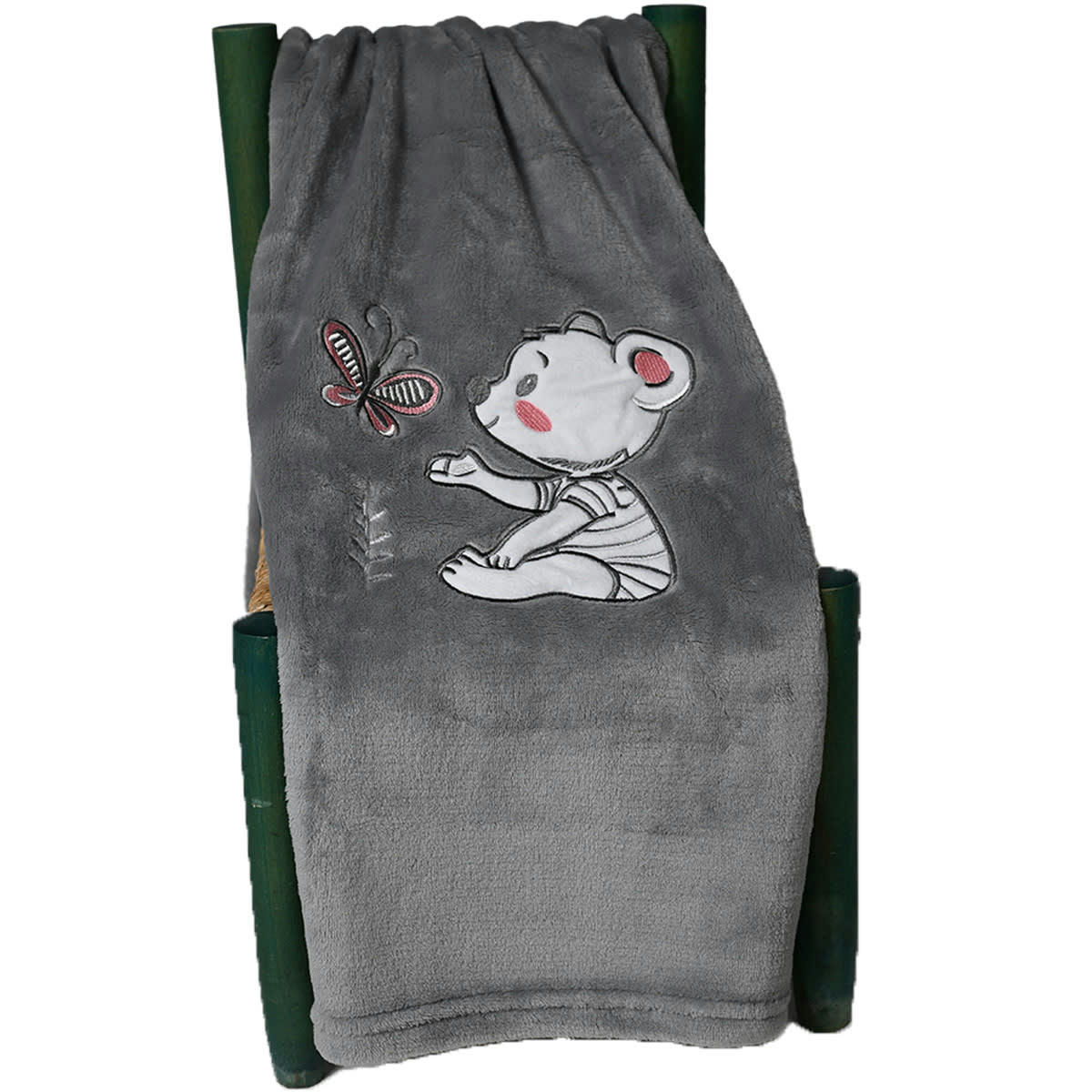 - Plaid polaire doux & chaud  gris perle 75x100 cm