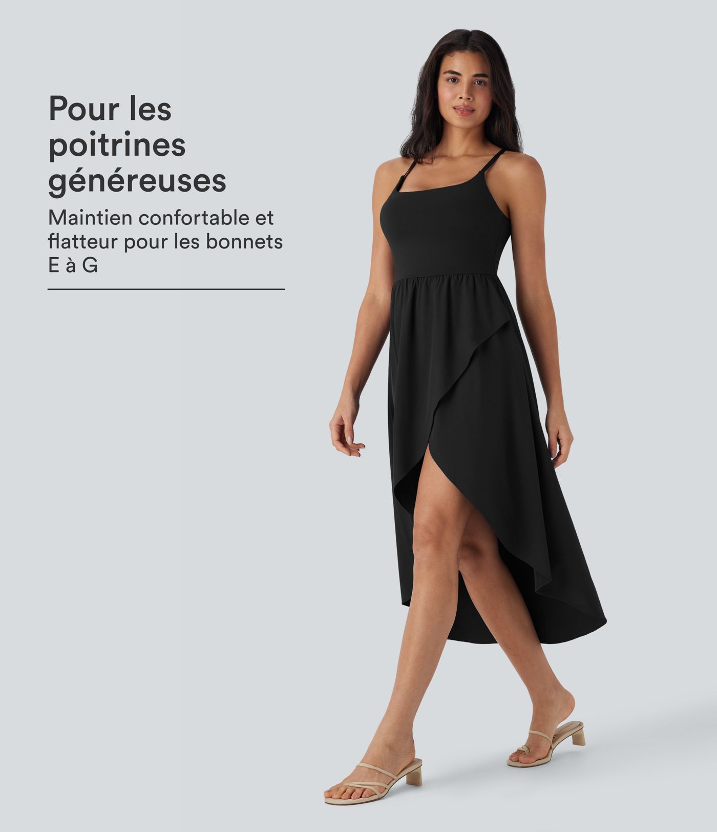 Robe décontractée mi-longue 2-pièces Breezeful™ asymétrique fluide séchage rapide avec poche E-G