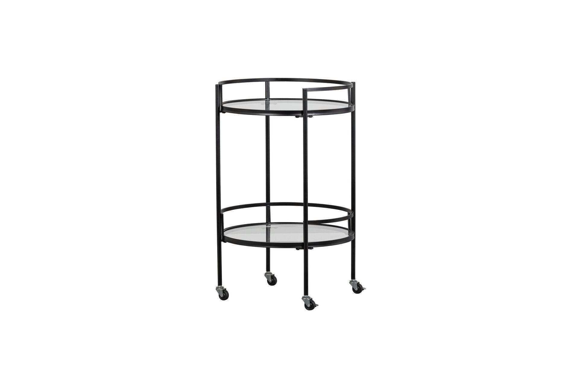 ZORA - Chariot en métal noir et verre