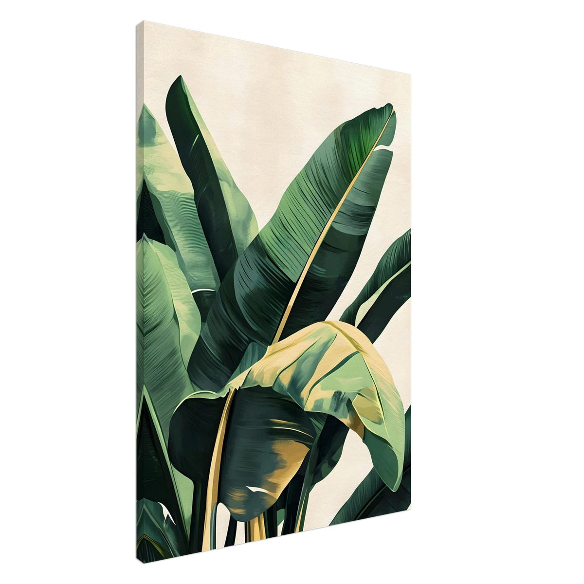Artfulprints Canvas Tropical green leaves canvas - 100x150 cm - Groen