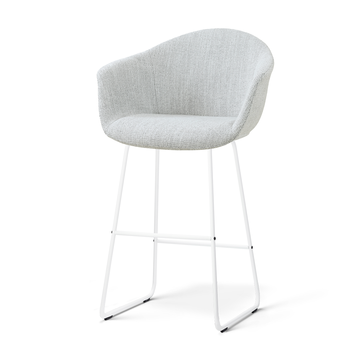Nolon Nino-Otis Barkruk Grijs Melange - Wit Onderstel - 75 Cm