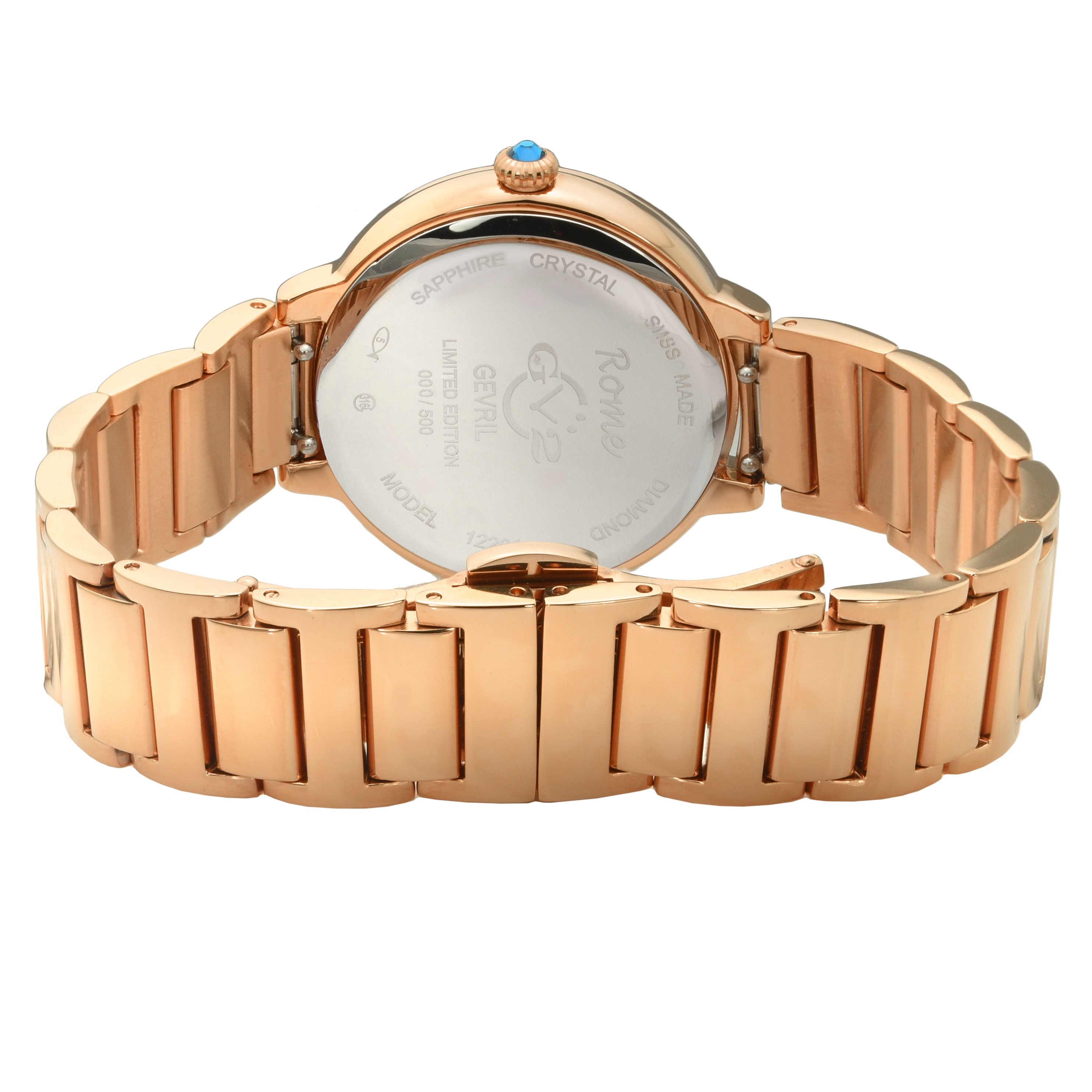 GV2 Rome, Swiss Quartz Watch, White Dial, 316L Stainless Steel, and Sapphire Crystal