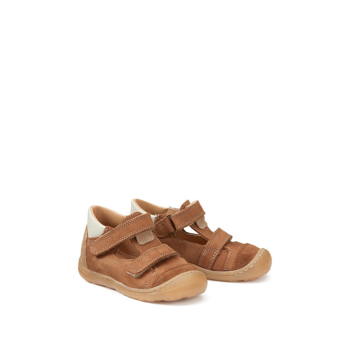 Sandales cuir à scratchs, premiers pas