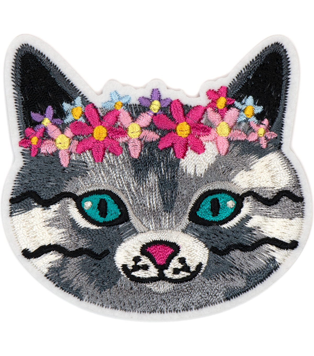 3 Cat With Flower Crown Iron On Patch by hildie & jo