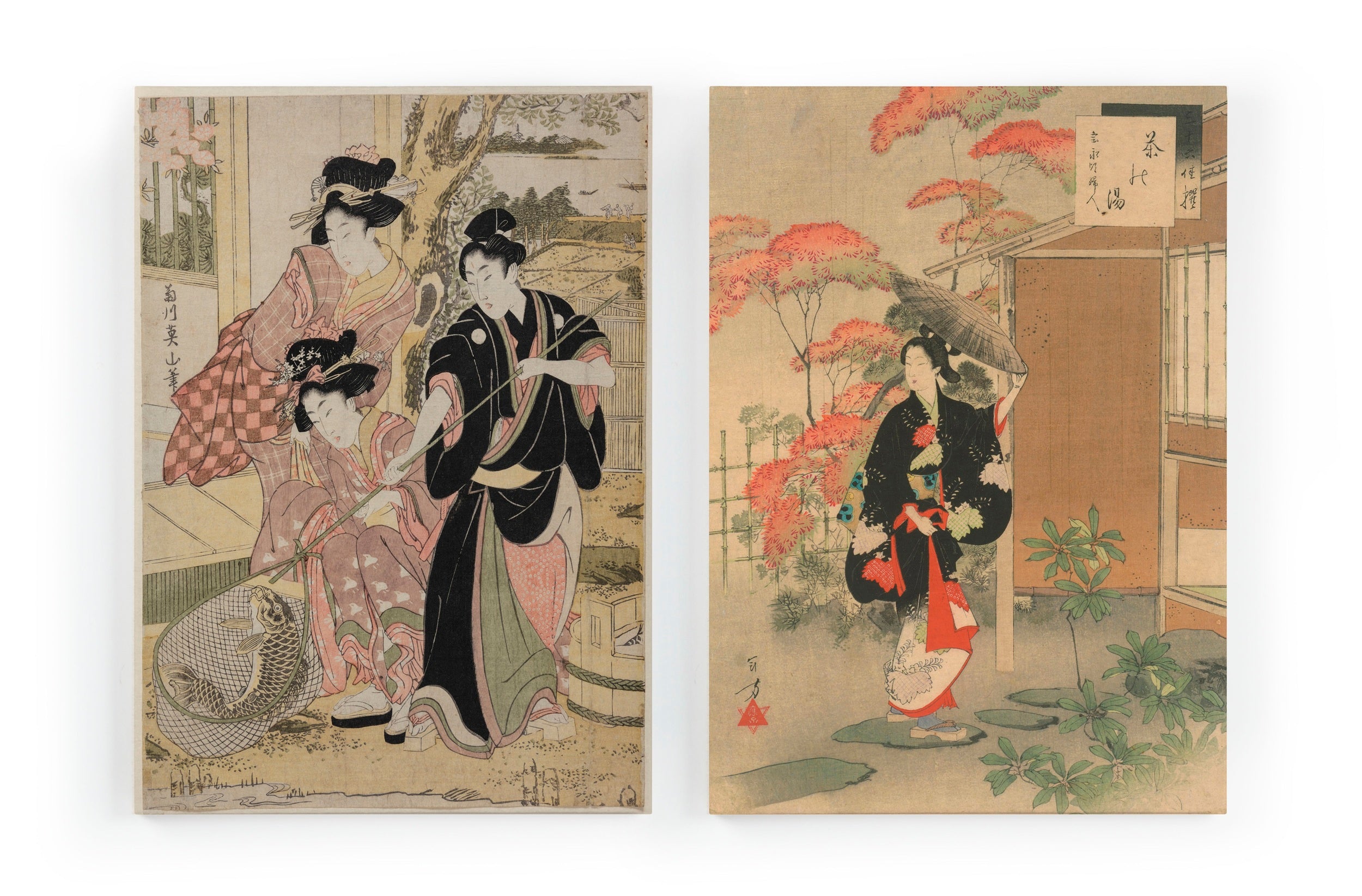 Set 2 Canvas 60x40 Gedrukt Japanse Kunst