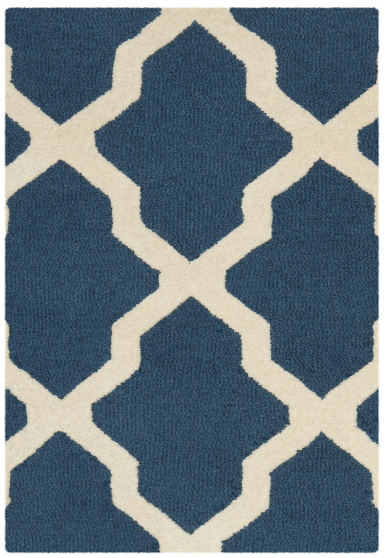 CAMBRIDGE - Tapis de salon interieur en bleu marine & ivoire, 91 x 152 cm