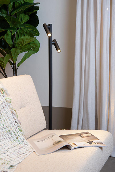 Lampadaire / lampe de lecture ANTRIM en aluminium avec LED intégré - Noir - Lucide