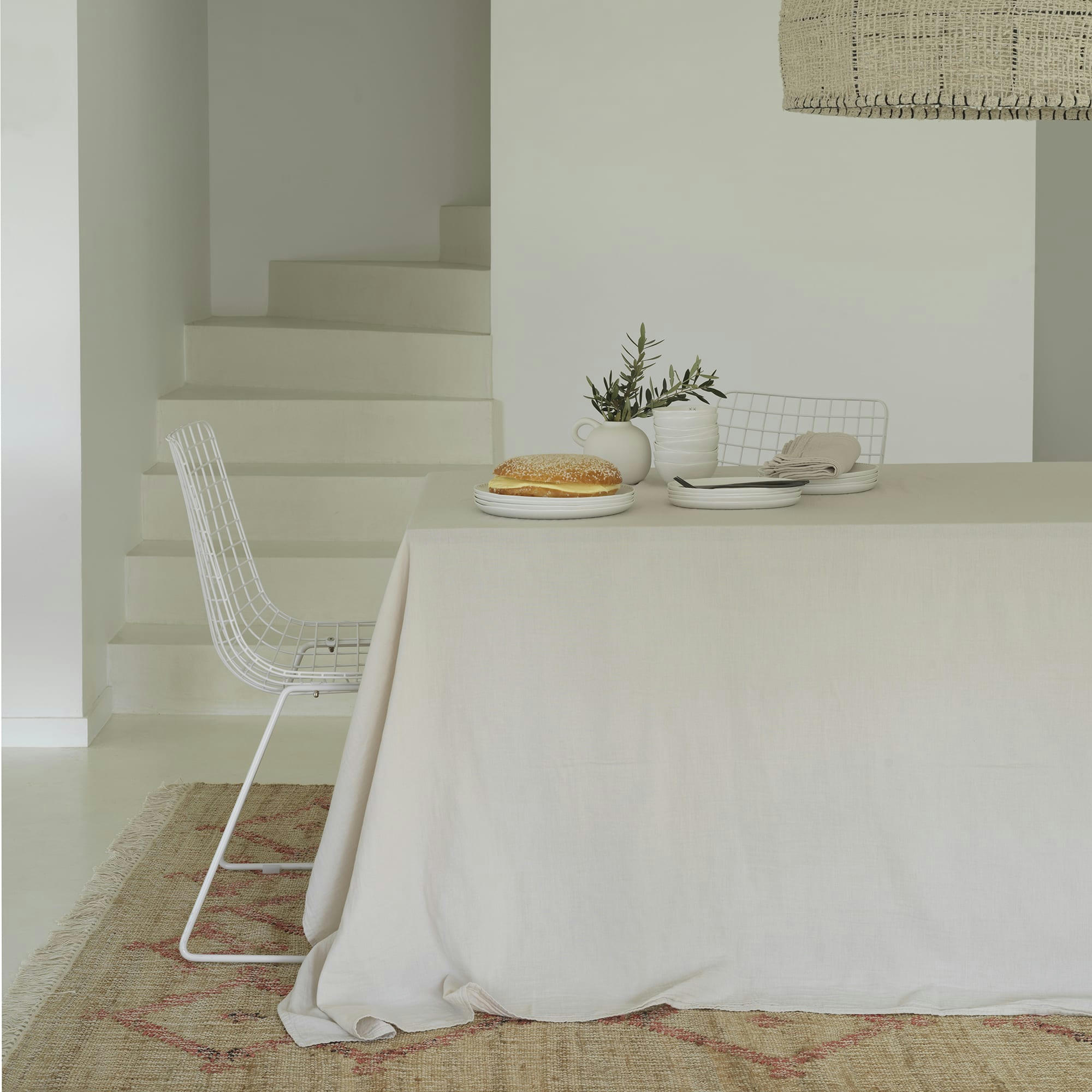 GAZE DE COTON - Nappe gaze de coton terre cuite 180X180 CM