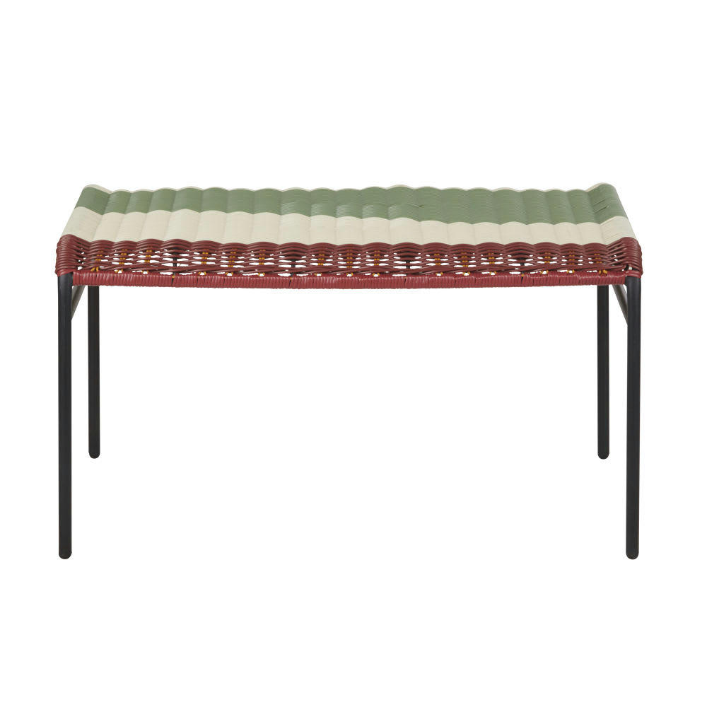 Río claro - Banc en fer noir, vert olive, terracotta, jaune et blanc