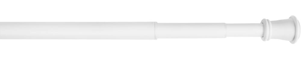 For Living Smart Rods Adjustable Telescoping Steel Curtain Rod with Classic Finial White, Assorted Sizes, 1-in diameter
