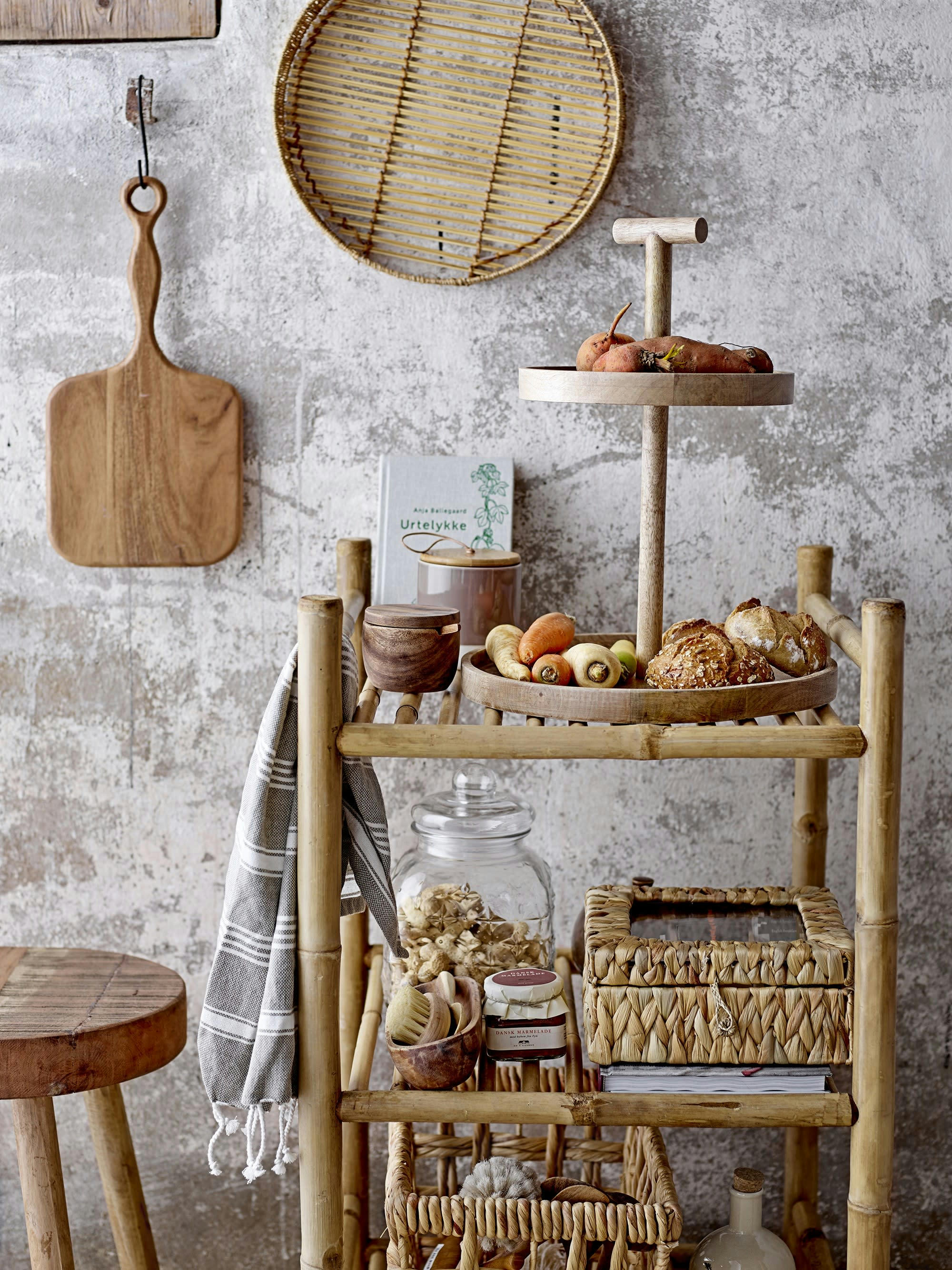 SAIME - Lot de 2 paniers en jacinthe d'eau beige