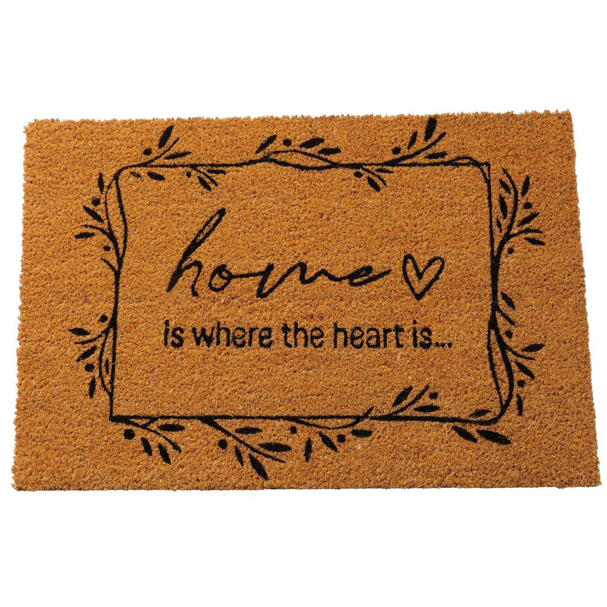 - Paillasson coco Home is where the heart is 60x40x1.5cm