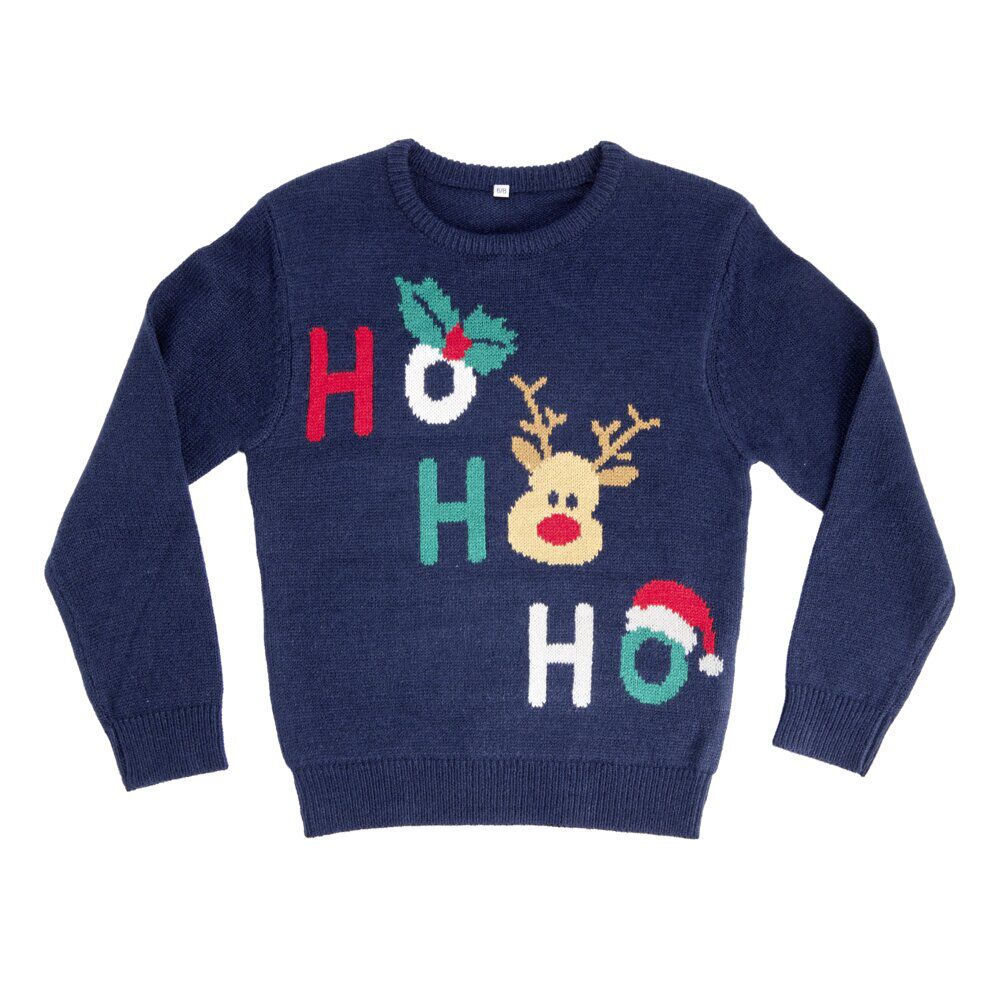Pull de No&euml;l enfant tricot renne 6/8ans
