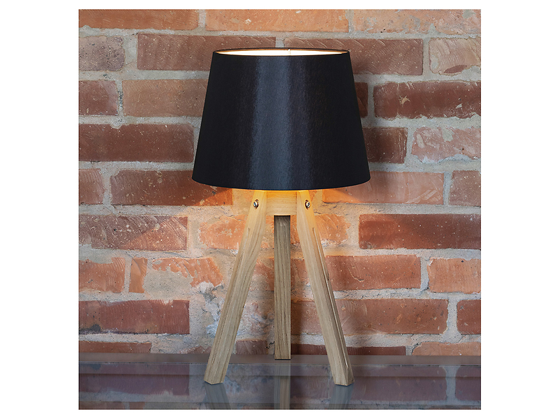 Lampa stołowa Tripod tkaninowa czarna