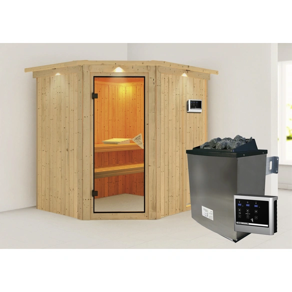 Sauna »Maardu«, inkl. 9 kW Saunaofen mit externer Steuerung, für 3 Personen