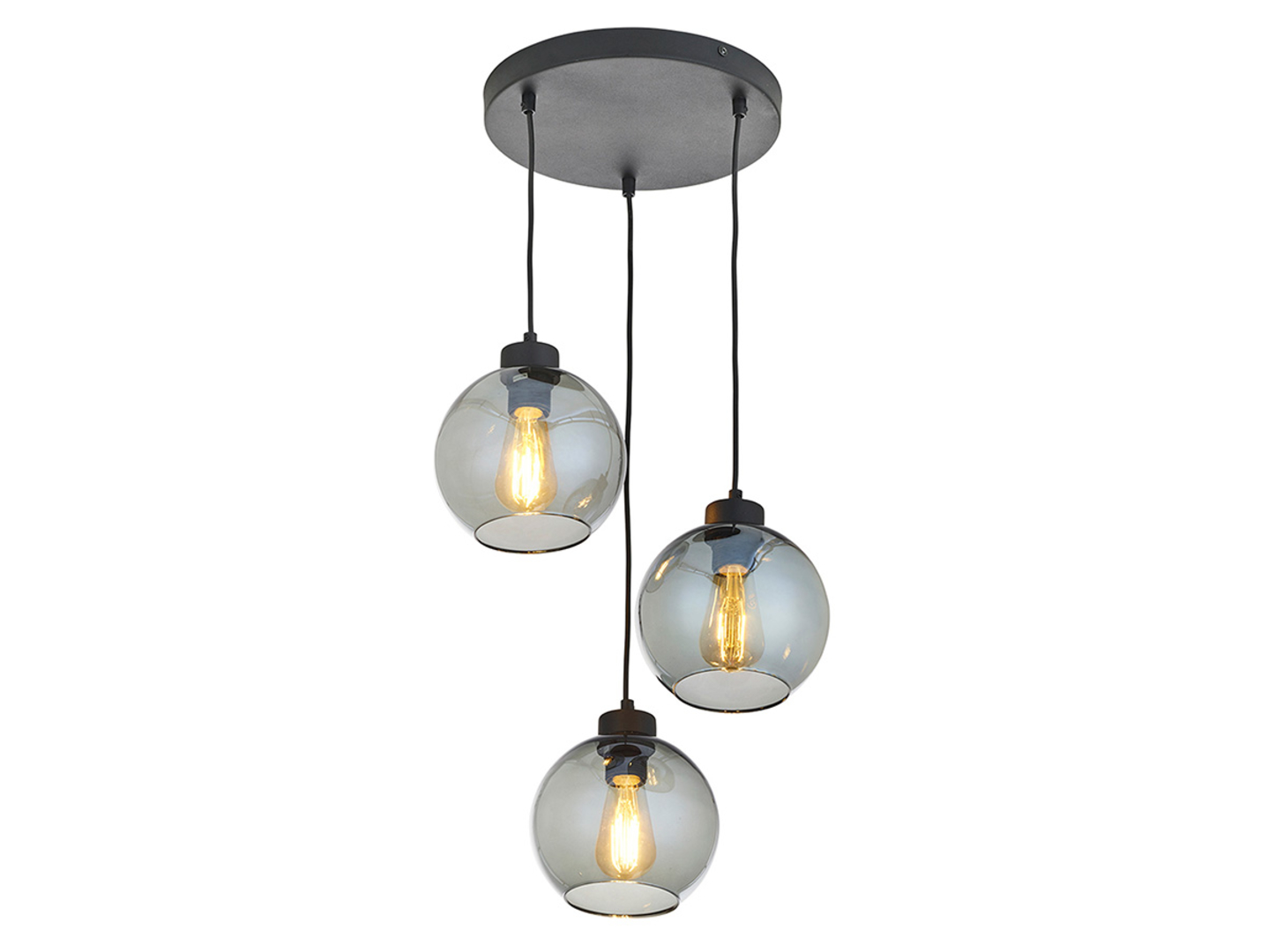 Lampa wisząca Cubus Graphite 3-punktowa szklana czarna