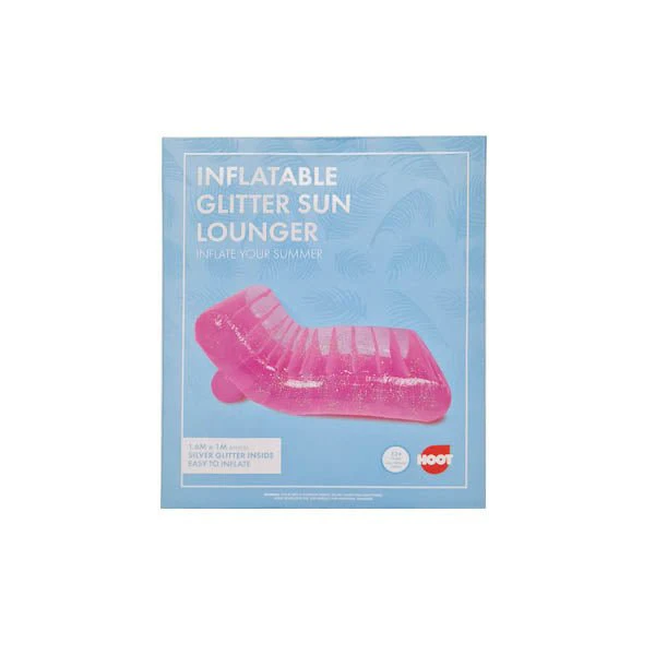 Hoot Inflatable  pink Glitter Sun Lounger