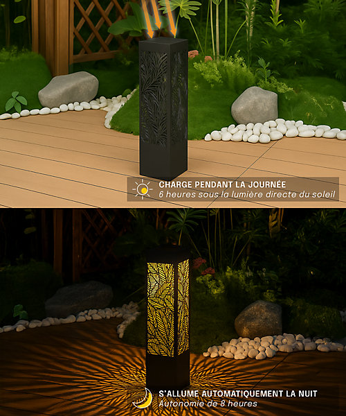 Borne Solaire LED Extérieur 150 Lumens - éclairage Jardin Allée Terrasse - Motif Lumineux Projeté - Groupe DDC