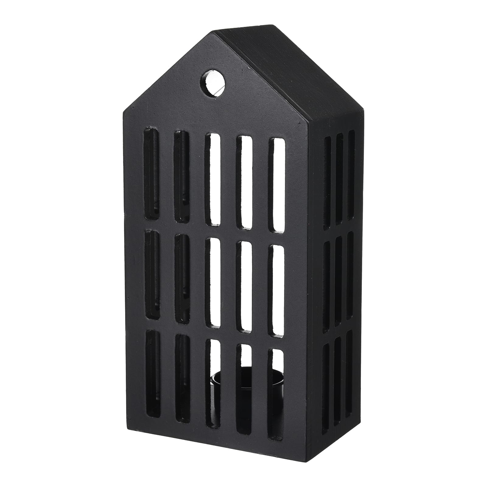 Teelichthalter Haus Schwarz,B 120 x H 230 x T 70 mm