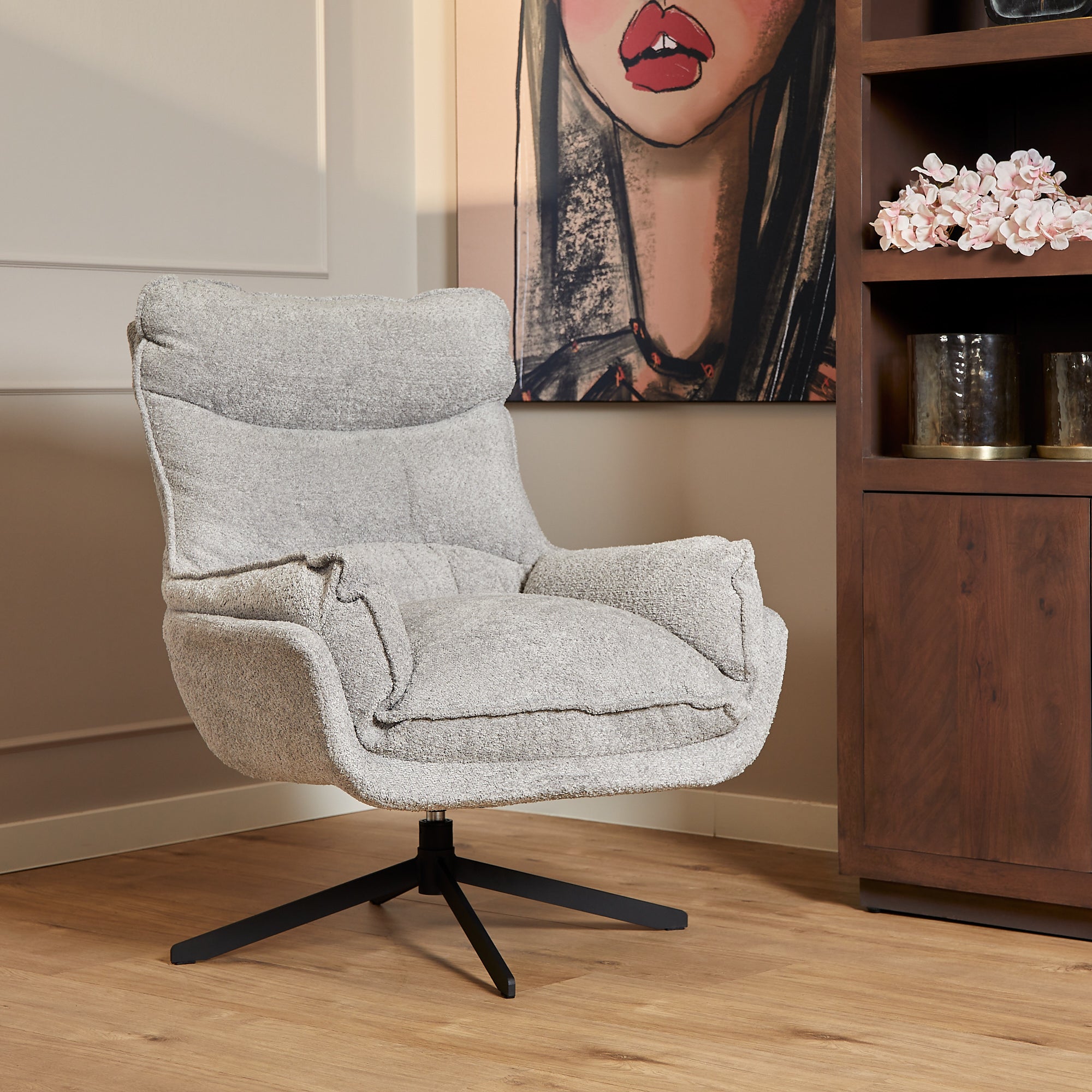 Starfurn fauteuil Vera - grijs - 83x115x59cm