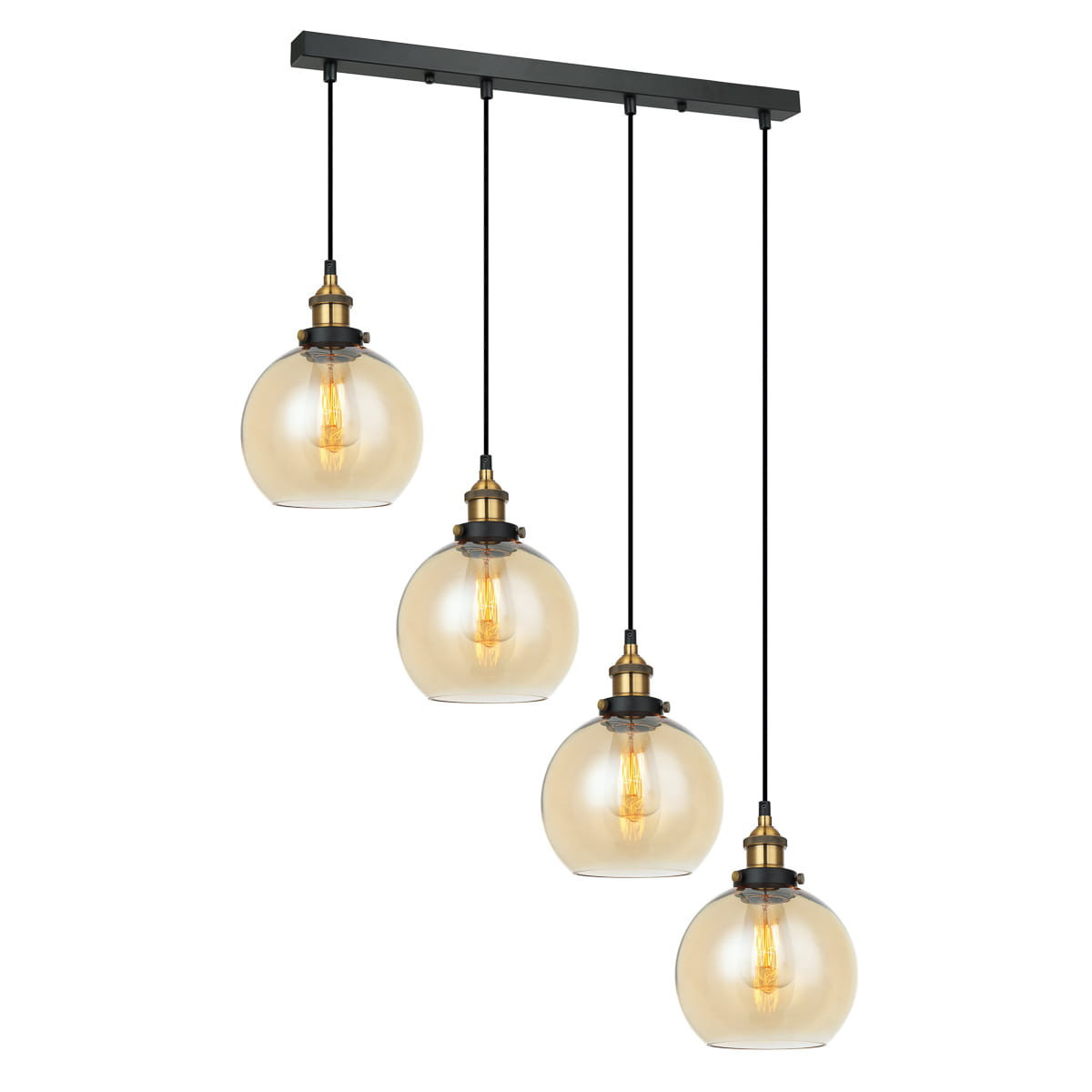 Lampa wisząca czarno-złota Cardena 4xE27x40W wym: 107x70x20 cm Italux