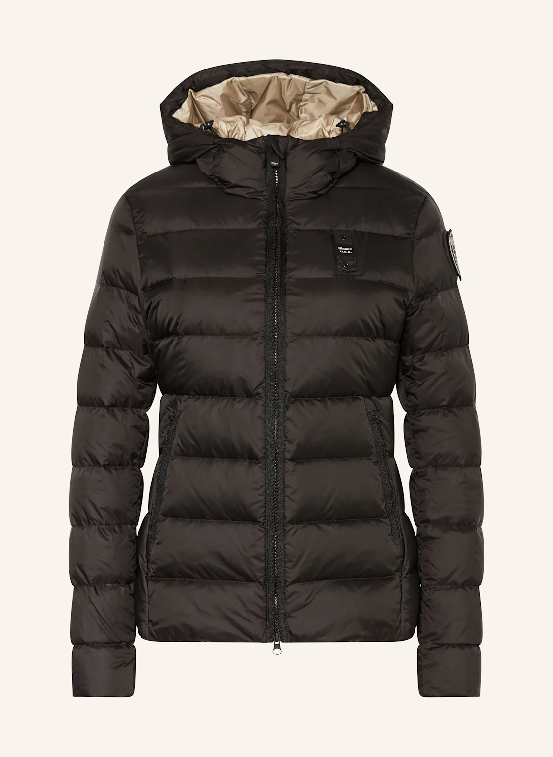Blauer Daunenjacke