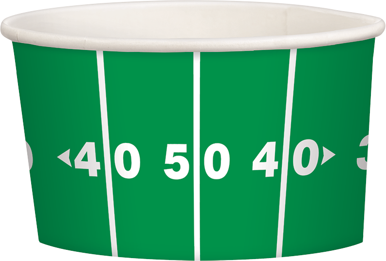 Football Paper Disposable Treat Cups, Green, 4-in, 8-pk,  for Sports Party