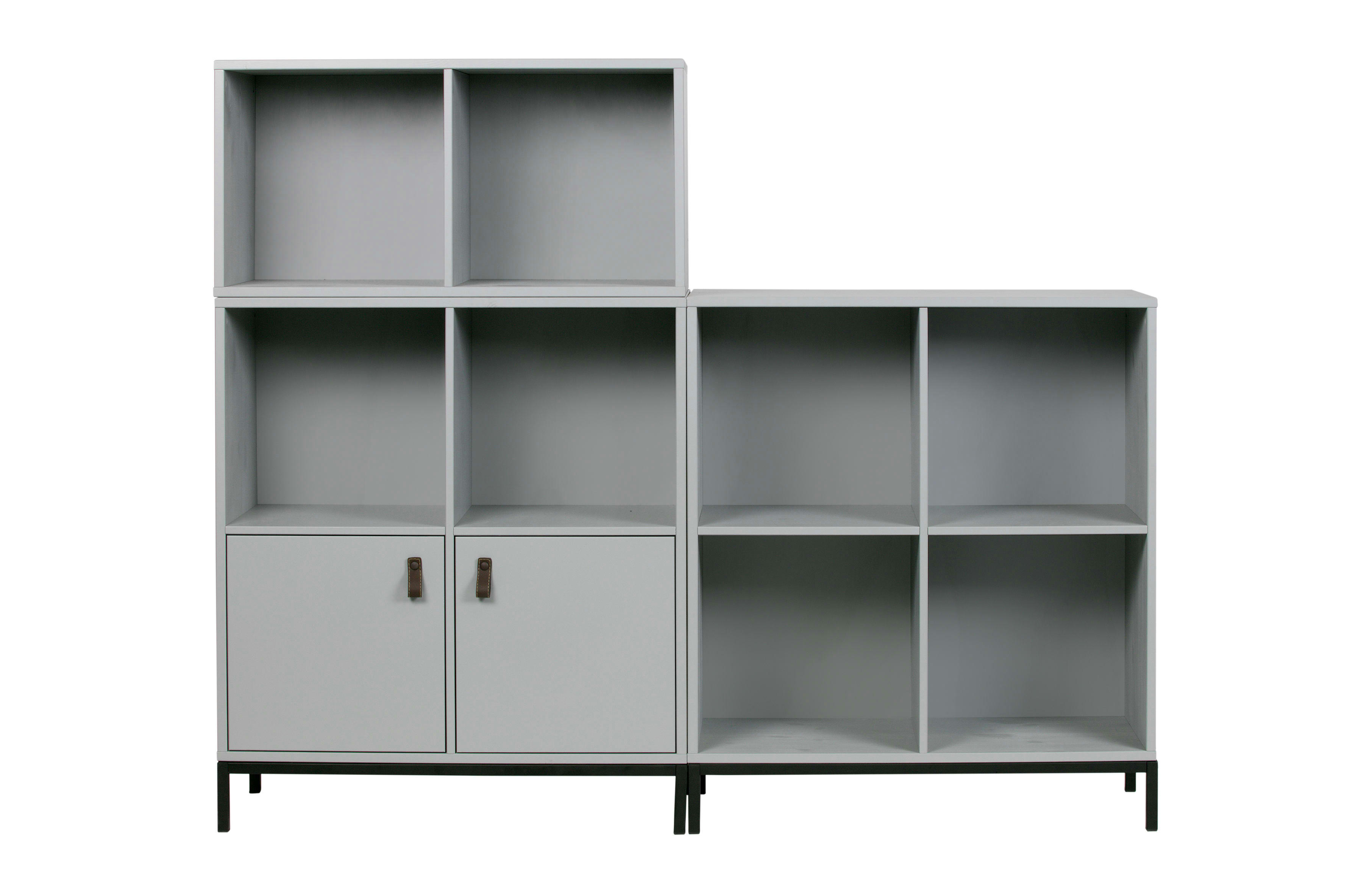 PIN - Cabinet 2 portes ouvertes en métal gris