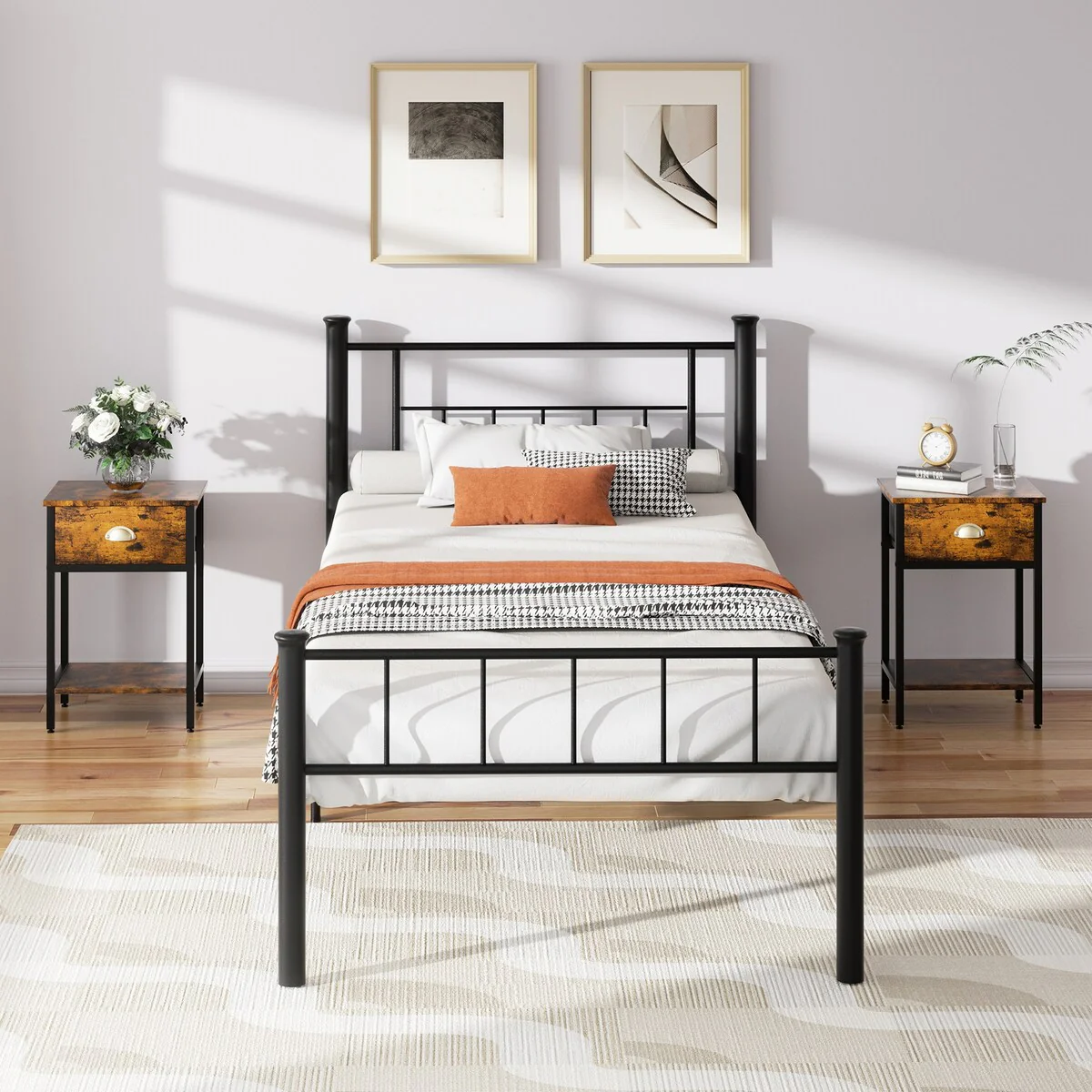 Futzca Bed Frame with Headboard and Footboard