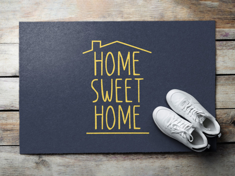 Wycieraczka pod drzwi 60x40 Napis Sweet Home klasyczny wzór Tulup