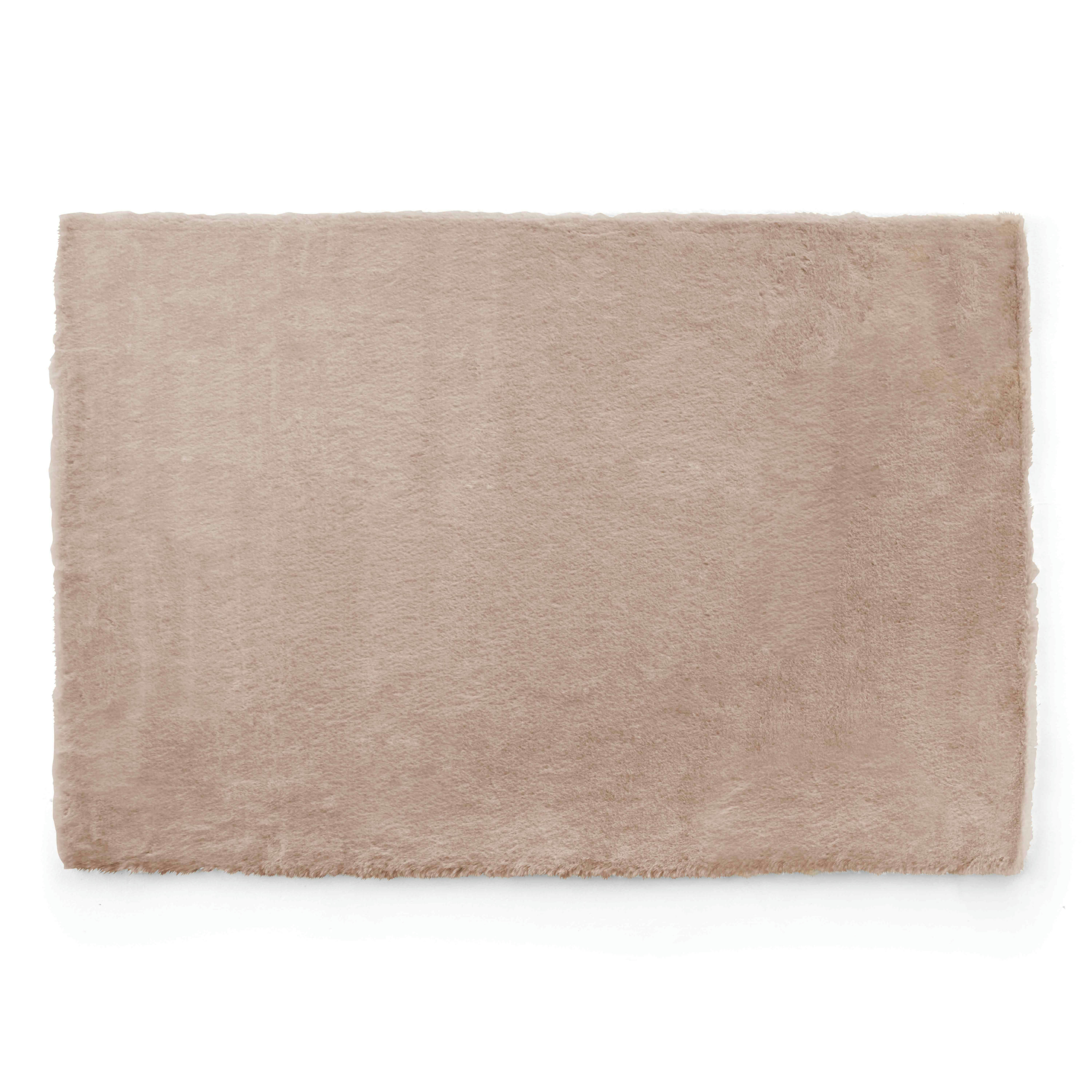 SNOW - Tapis rectangulaire fausse fourrure beige 160 x 230 cm
