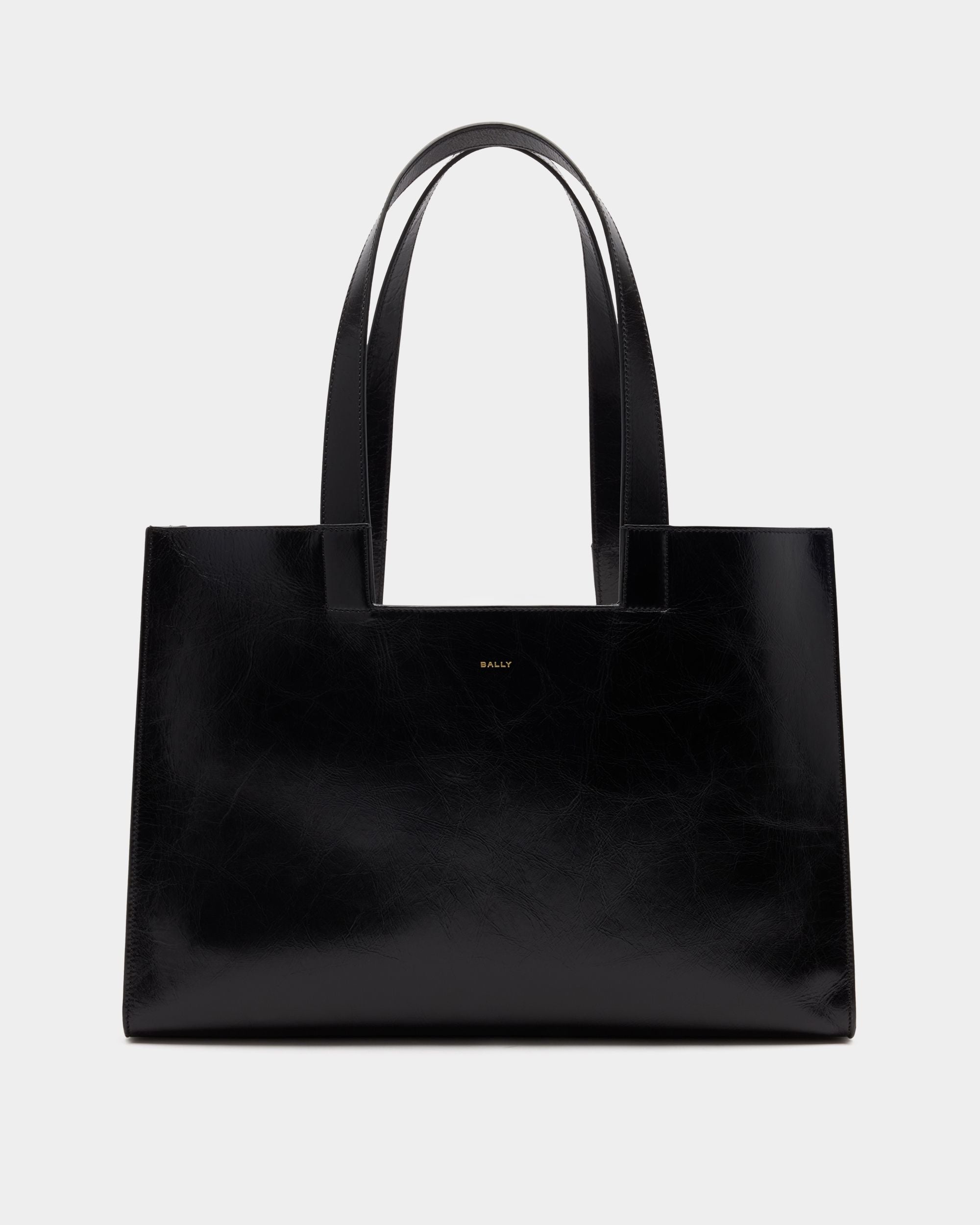 Easy Bally Tragetasche Aus Leder In Schwarz