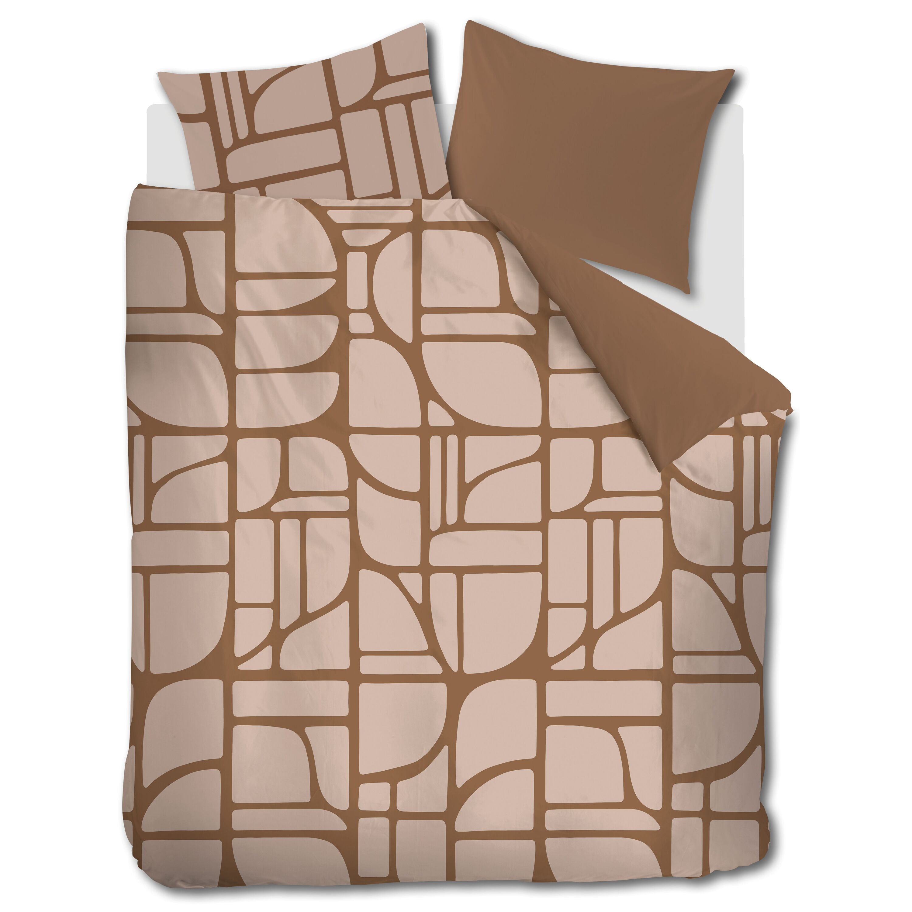 vtwonen Bold Shapes Dekbedovertrek 200 x 200/220 cm - Zachtroze